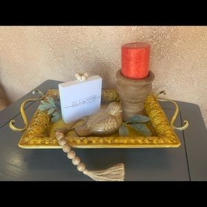 Vintage style metal tray.